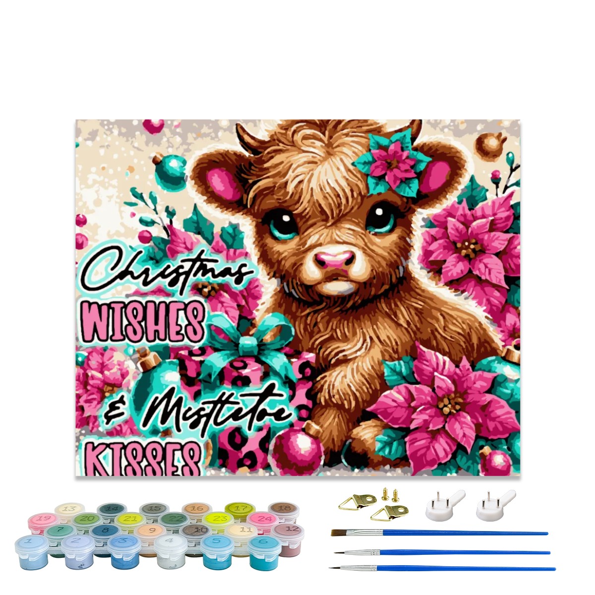 Christmas Wishes Mistletoe Kisses Paint By Numbers Kit