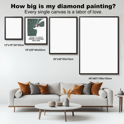 Custom Map Print Diamond Painting Kit image_2