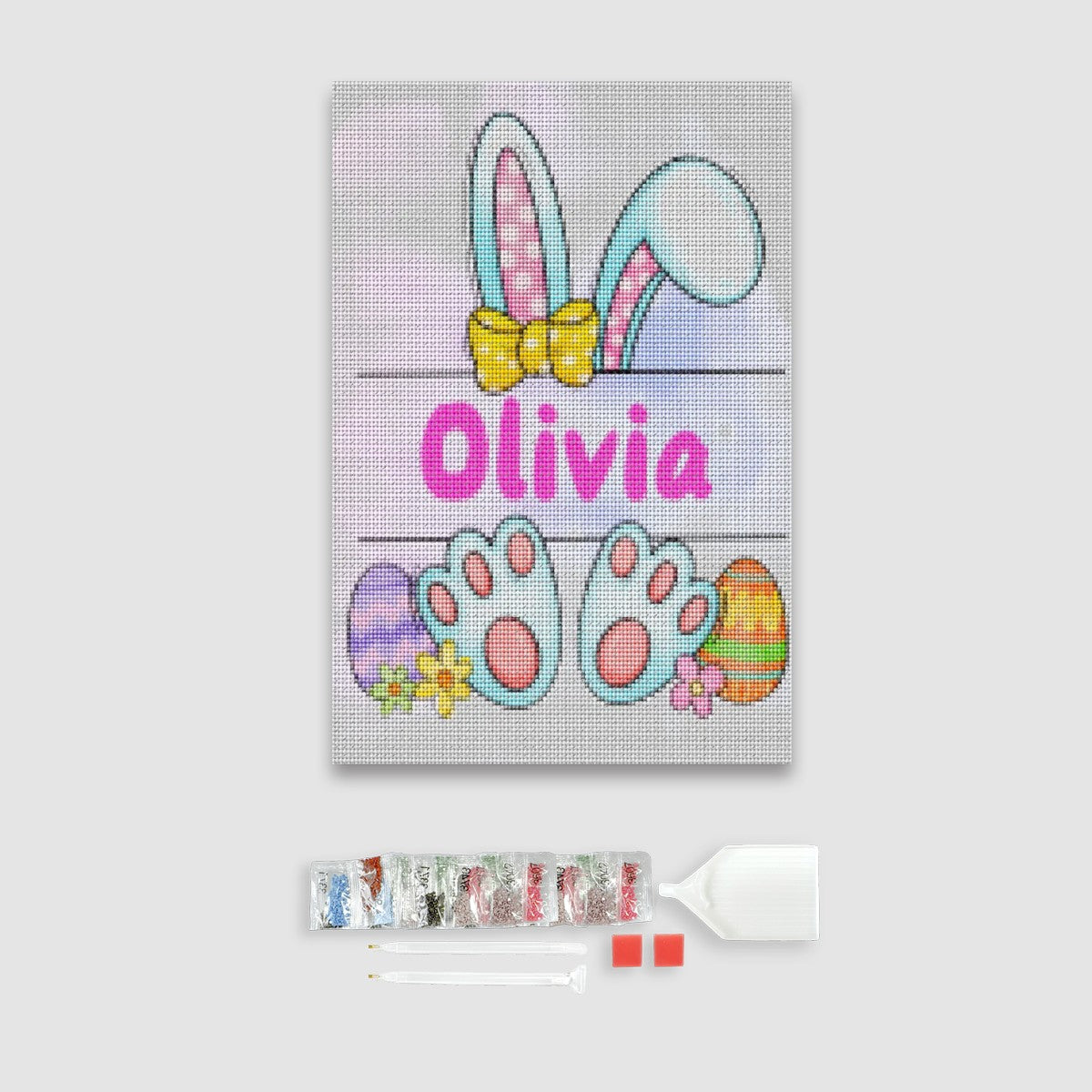 Easter Bunny Split Monogram Diamond Painting Kit 1