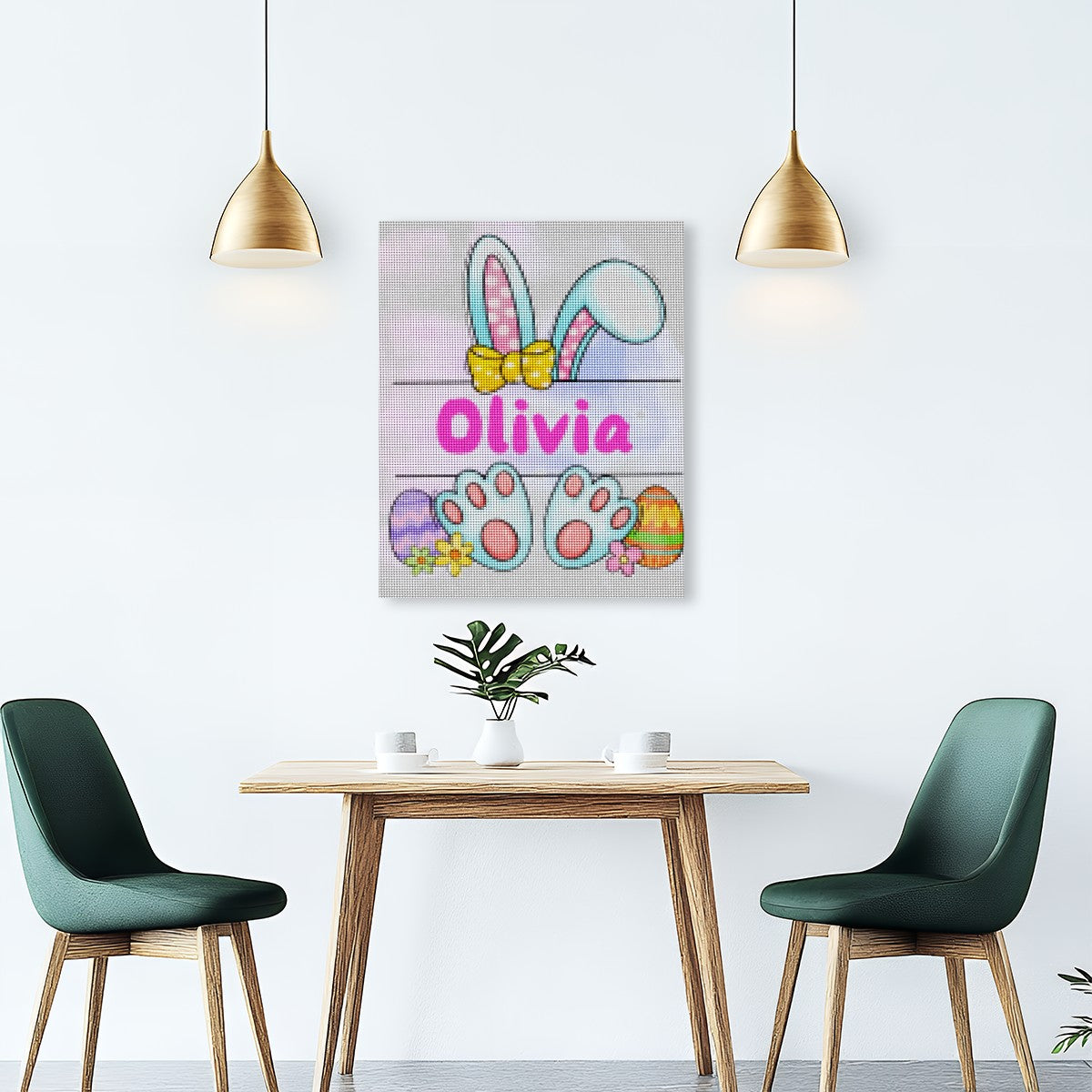 Easter Bunny Split Monogram Diamond Painting Kit 2