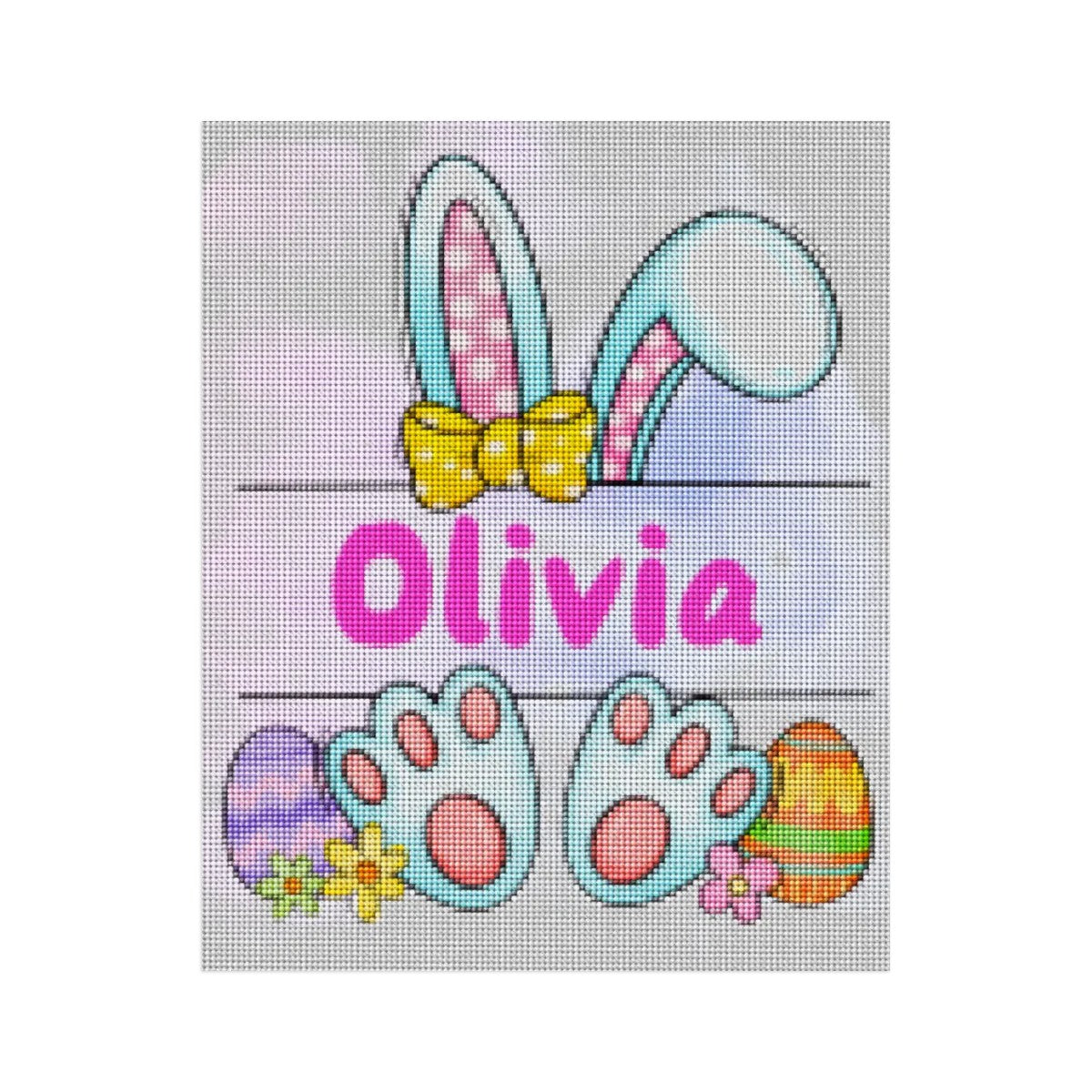 Easter Bunny Split Monogram Diamond Painting Kit 3