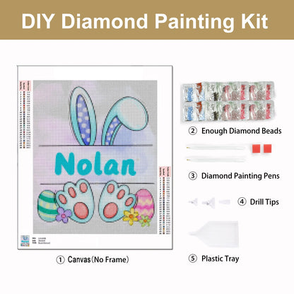 Easter Bunny Split Monogram Diamond Painting Kit 4