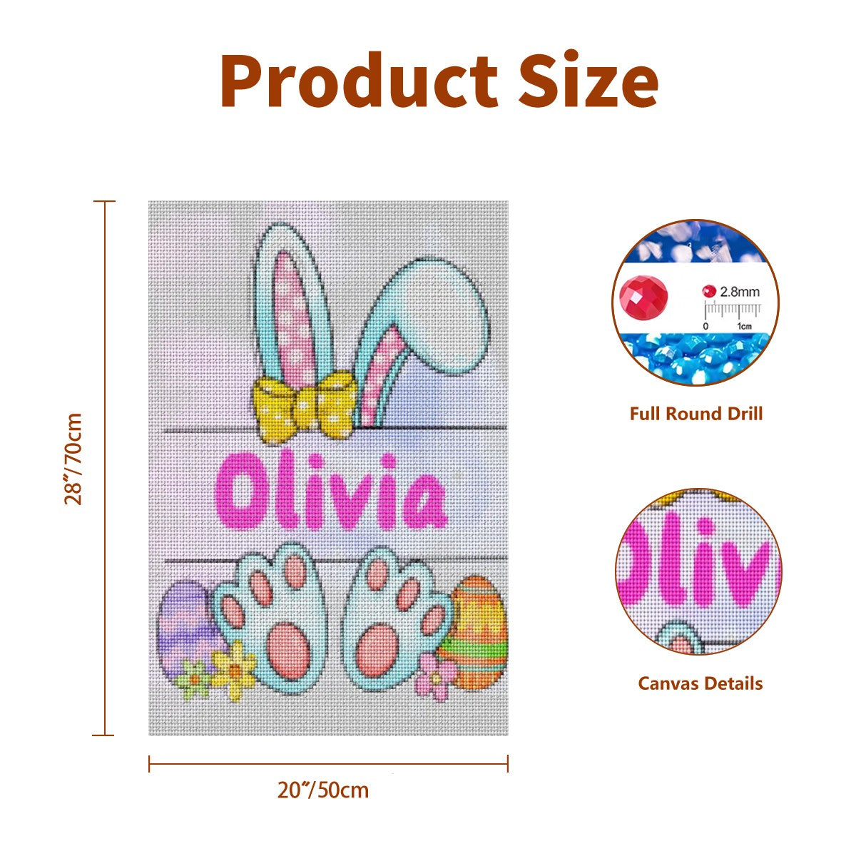 Easter Bunny Split Monogram Diamond Painting Kit 5
