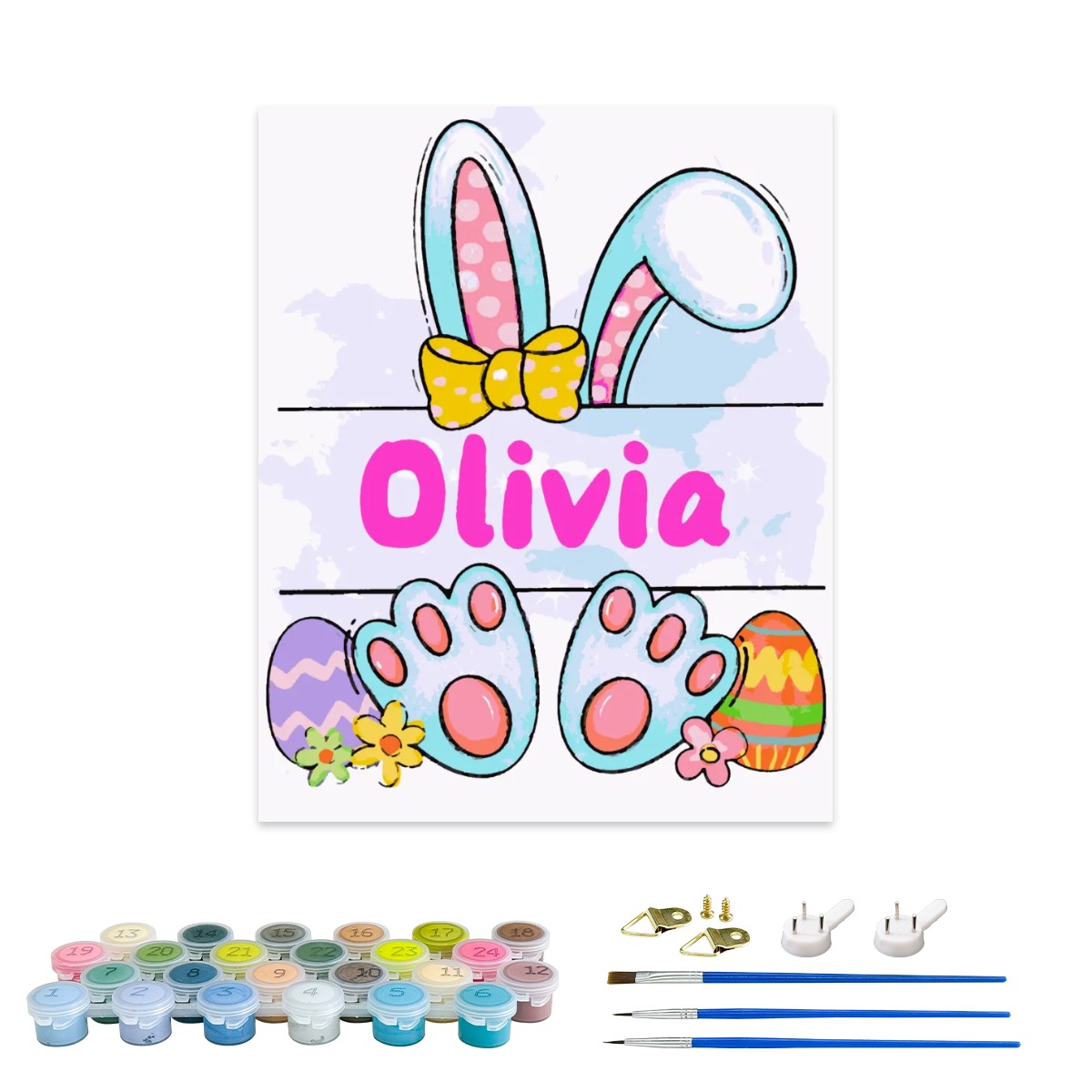 Easter Bunny Split Monogram Paint by Numbers Kit 1