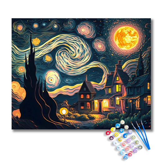 Fantasy Starry Night Landscape Paint by Numbers Kit