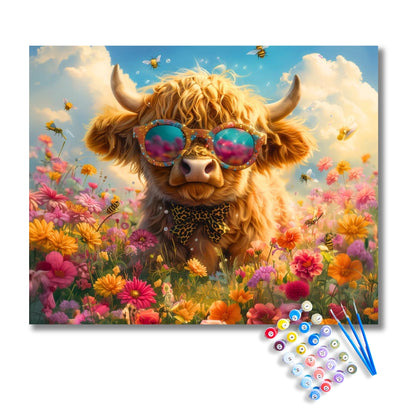 Funky Highland Cow Paint by Numbers Kit