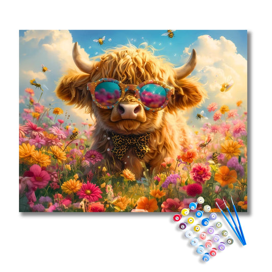 Funky Highland Cow Paint by Numbers Kit