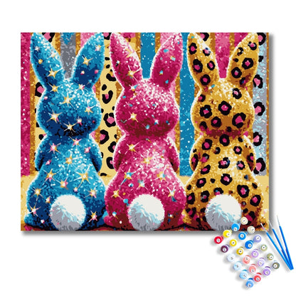 Glitter Bunny Trio Paint by Numbers Kit