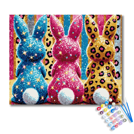 Glitter Bunny Trio Paint by Numbers Kit