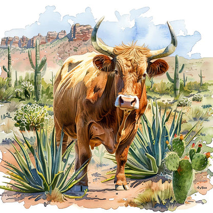 Highland Cow in the Desert