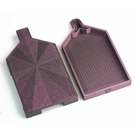 Large Dark Purple Diamond Painting Tray Organizer with Glitter Finish