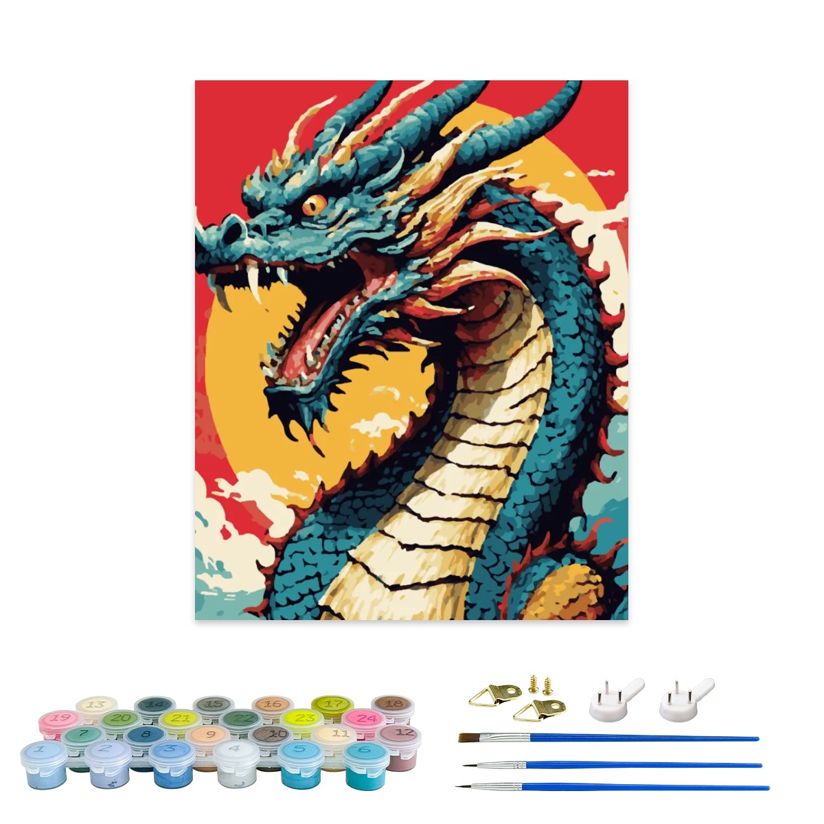 Majestic Dragon's Roar Paint by Numbers Kit