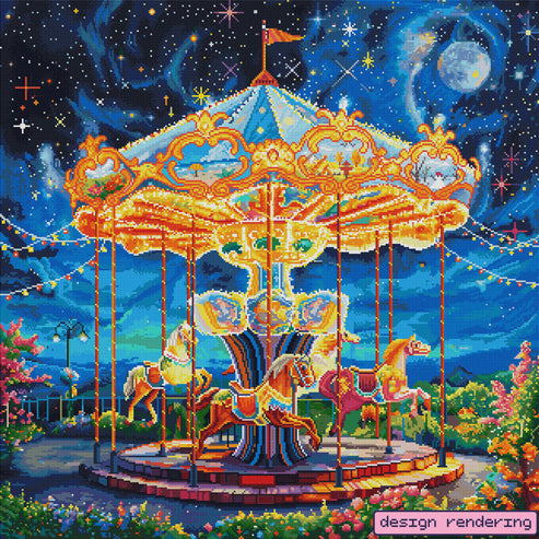Moonlit Carousel Diamond Painting Kit