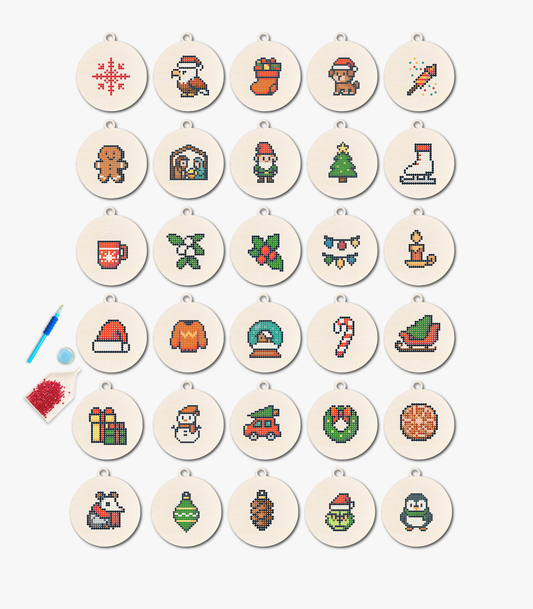 Diamond Painting Ornament Kit – Winter Spark Minis (Set of 30)