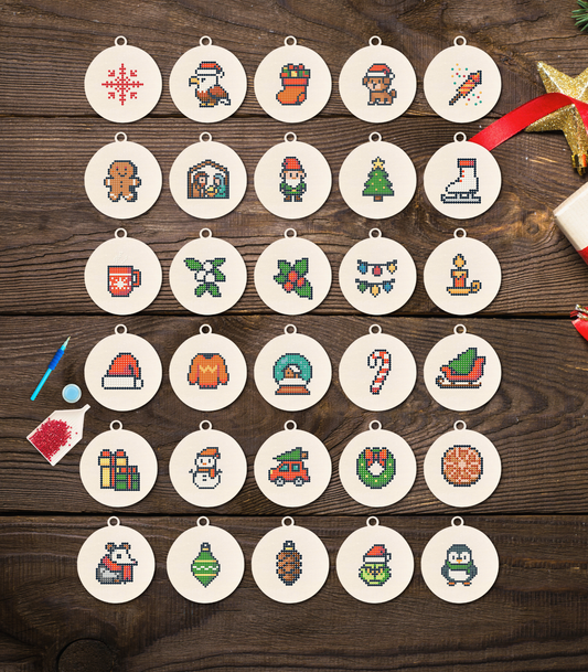 Diamond Painting Ornament Kit – Winter Spark Minis (Set of 30)