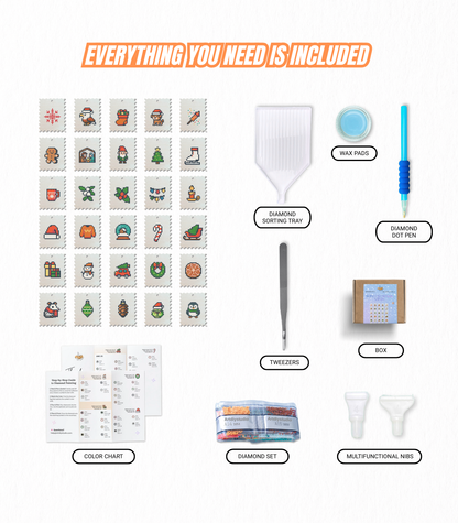 Diamond Painting Ornament Kit – Stamp Spark Minis (Set of 30)