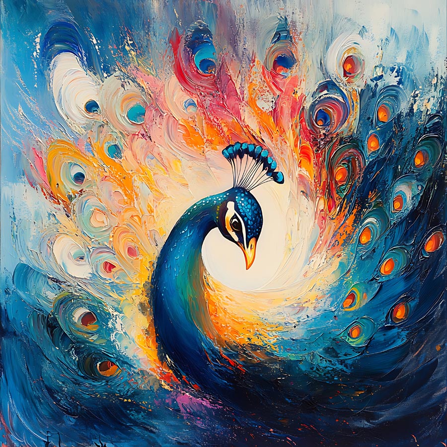 Radiant Abstract Peacock