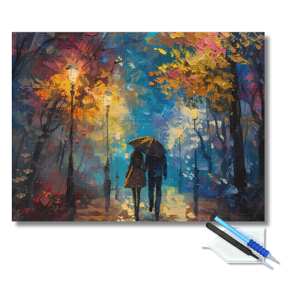 Romantic Rainy Walk Diamond Painting Kit