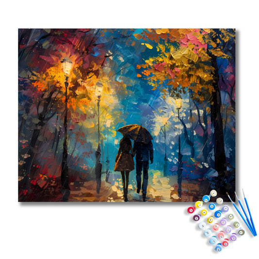 Romantic Rainy Walk Paint by Numbers Kit