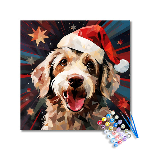 Santa Paw Dog Paint by Numbers Kit