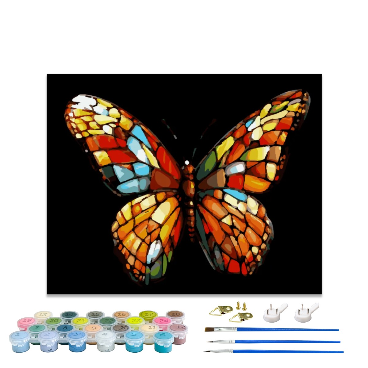 Stained Glass Butterfly Paint By Numbers Kit