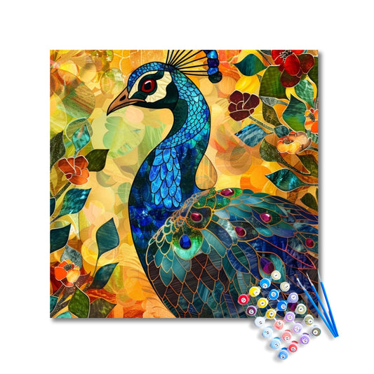 Stained Glass Peacock Paint by Numbers Kit