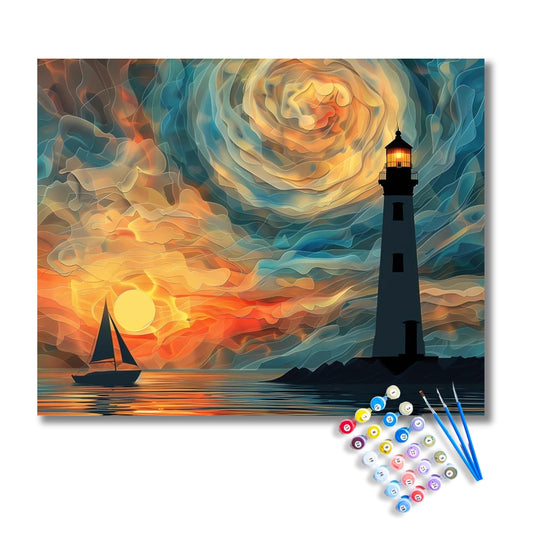 Sunset Lighthouse Serenity Paint by Numbers Kit