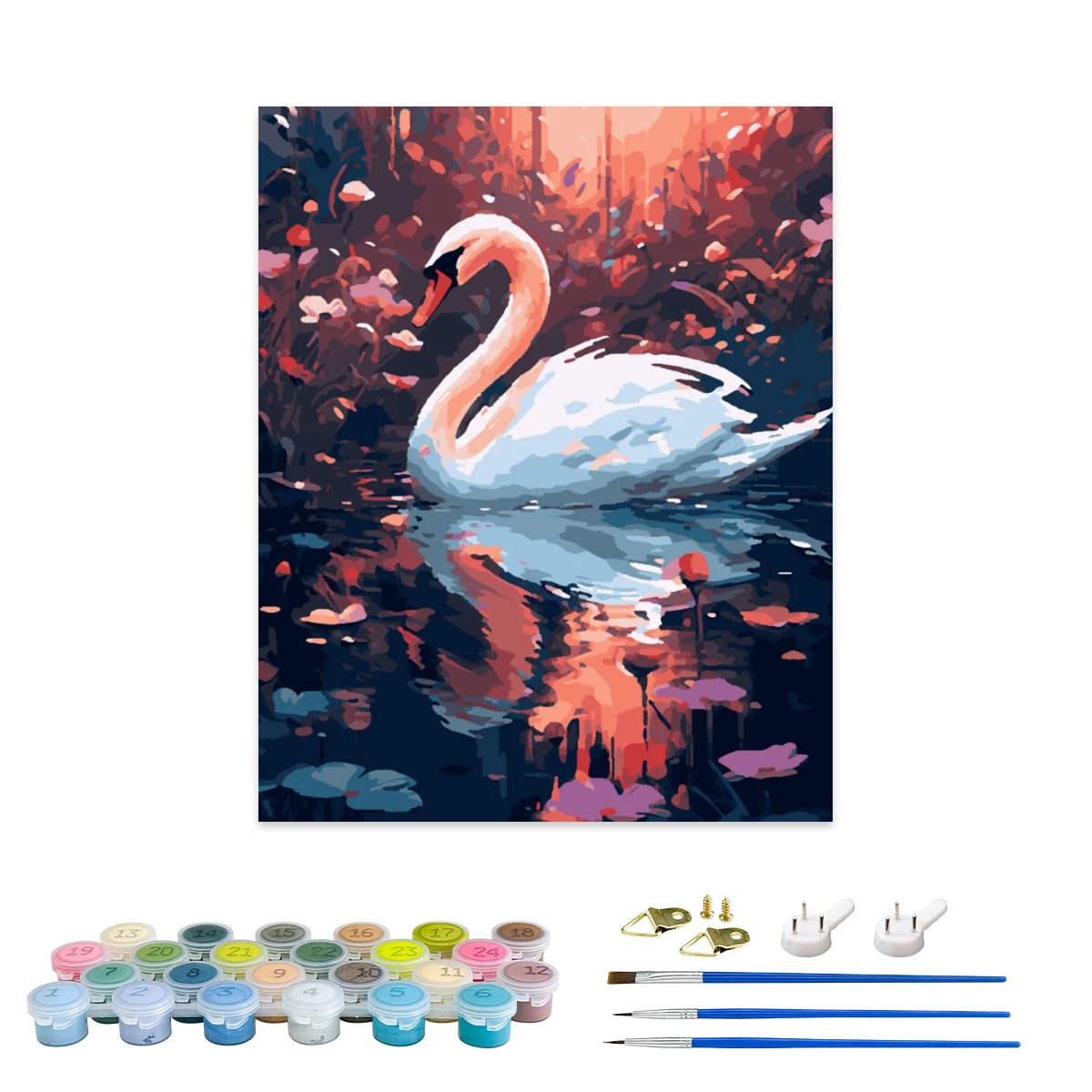 Tranquil Swan Reflection Paint by Numbers Kit