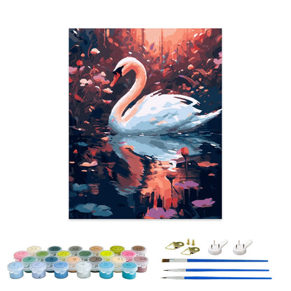 Tranquil Swan Reflection Paint by Numbers Kit