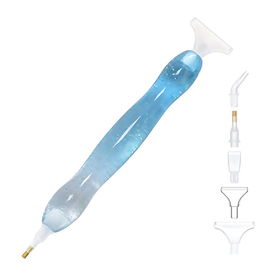 Transparent Blue Diamond Painting Pen with Interchangeable Tips