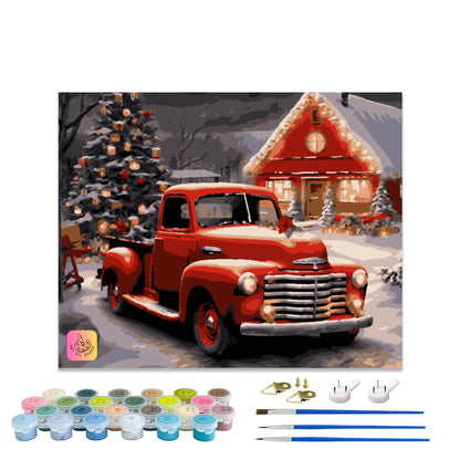 Vintage Holiday Truck Paint By Numbers Kit
