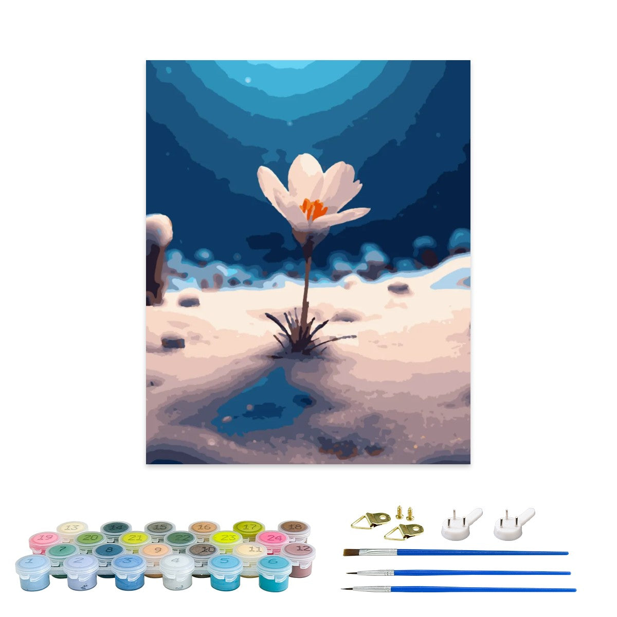 Winter Bloom Resilience Paint by Numbers Kit