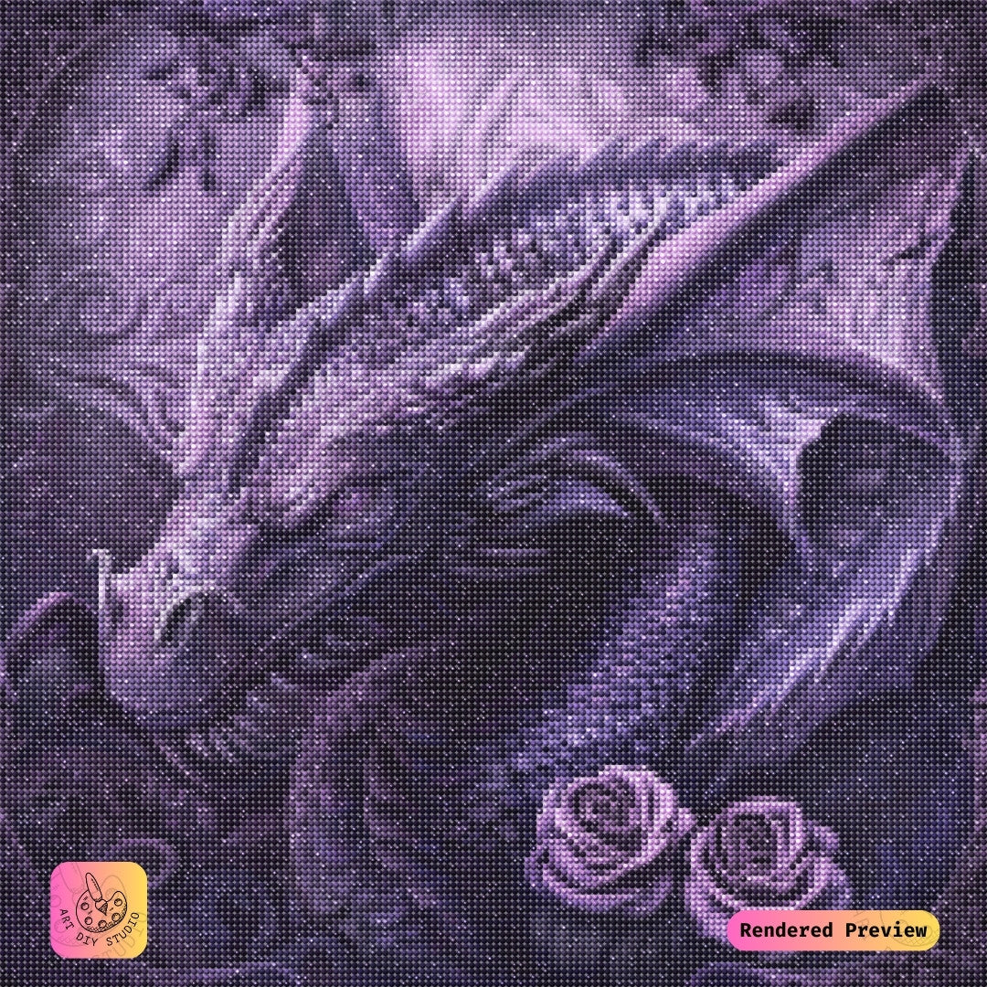 Artdiystudio Amethyst Dragon Whisper Diy Diamond Painting Kit A Gothic Fantasy Masterpiece 2