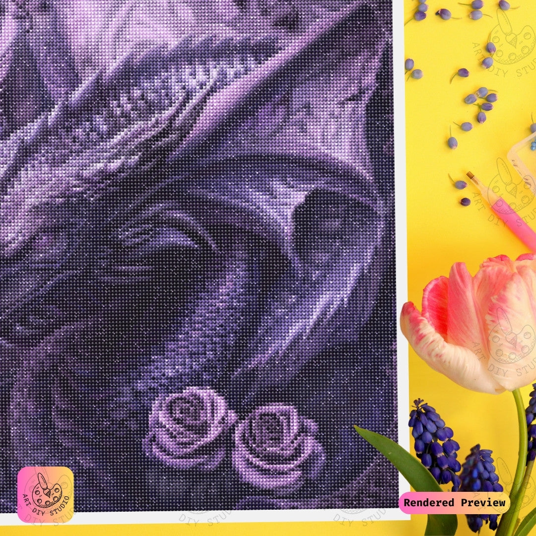 Artdiystudio Amethyst Dragon Whisper Diy Diamond Painting Kit A Gothic Fantasy Masterpiece 3