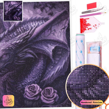 Artdiystudio Amethyst Dragon Whisper Diy Diamond Painting Kit A Gothic Fantasy Masterpiece 5