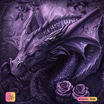 Artdiystudio Amethyst Dragon Whisper Diy Diamond Painting Kit A Gothic Fantasy Masterpiece
