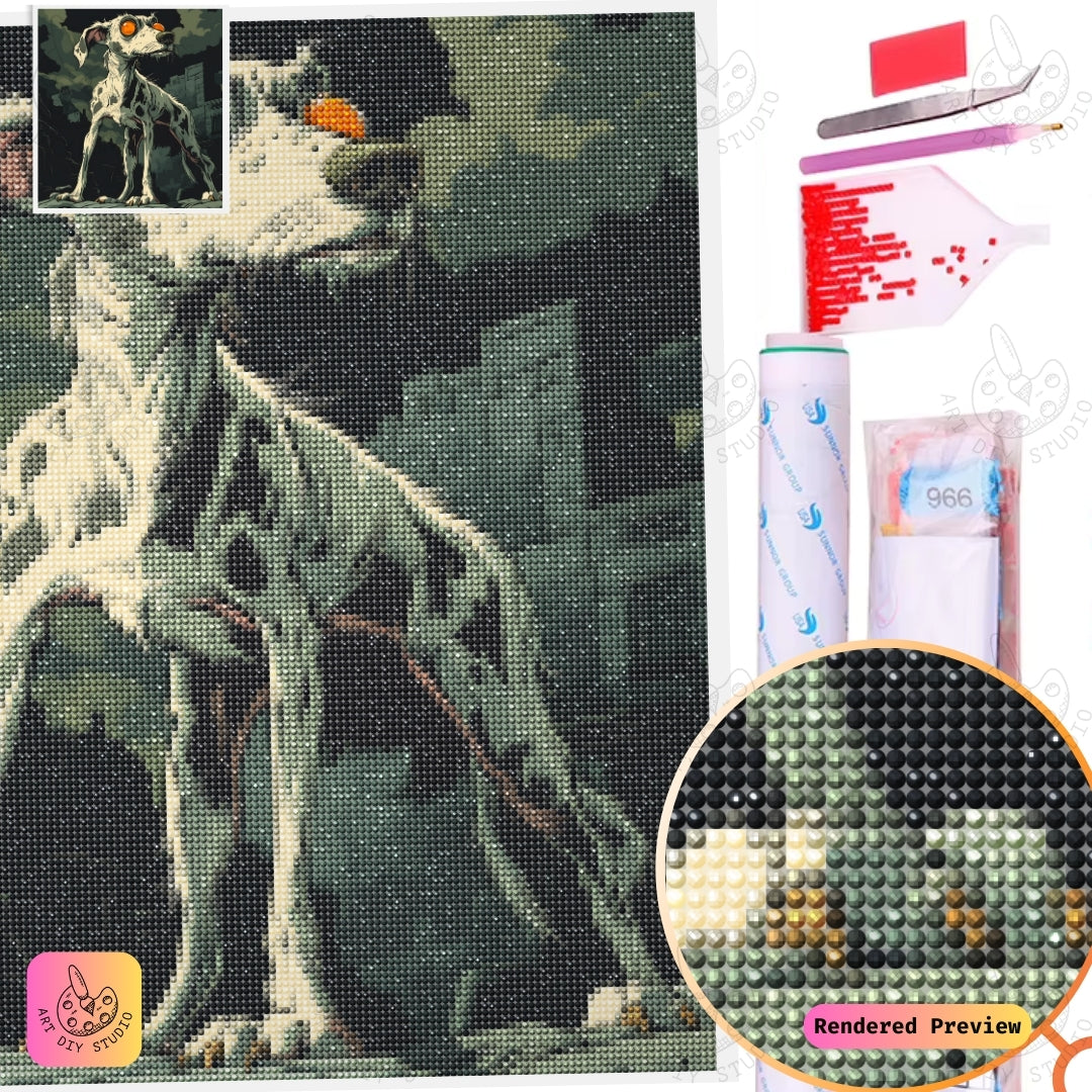 Artdiystudio Apocalyptic Hound Diy Diamond Painting Kit A Dark And Powerful Art Craft 2