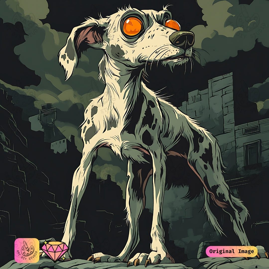 Artdiystudio Apocalyptic Hound Diy Diamond Painting Kit A Dark And Powerful Art Craft 6