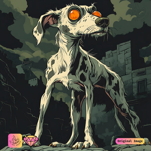 Artdiystudio Apocalyptic Hound Diy Diamond Painting Kit A Dark And Powerful Art Craft 6