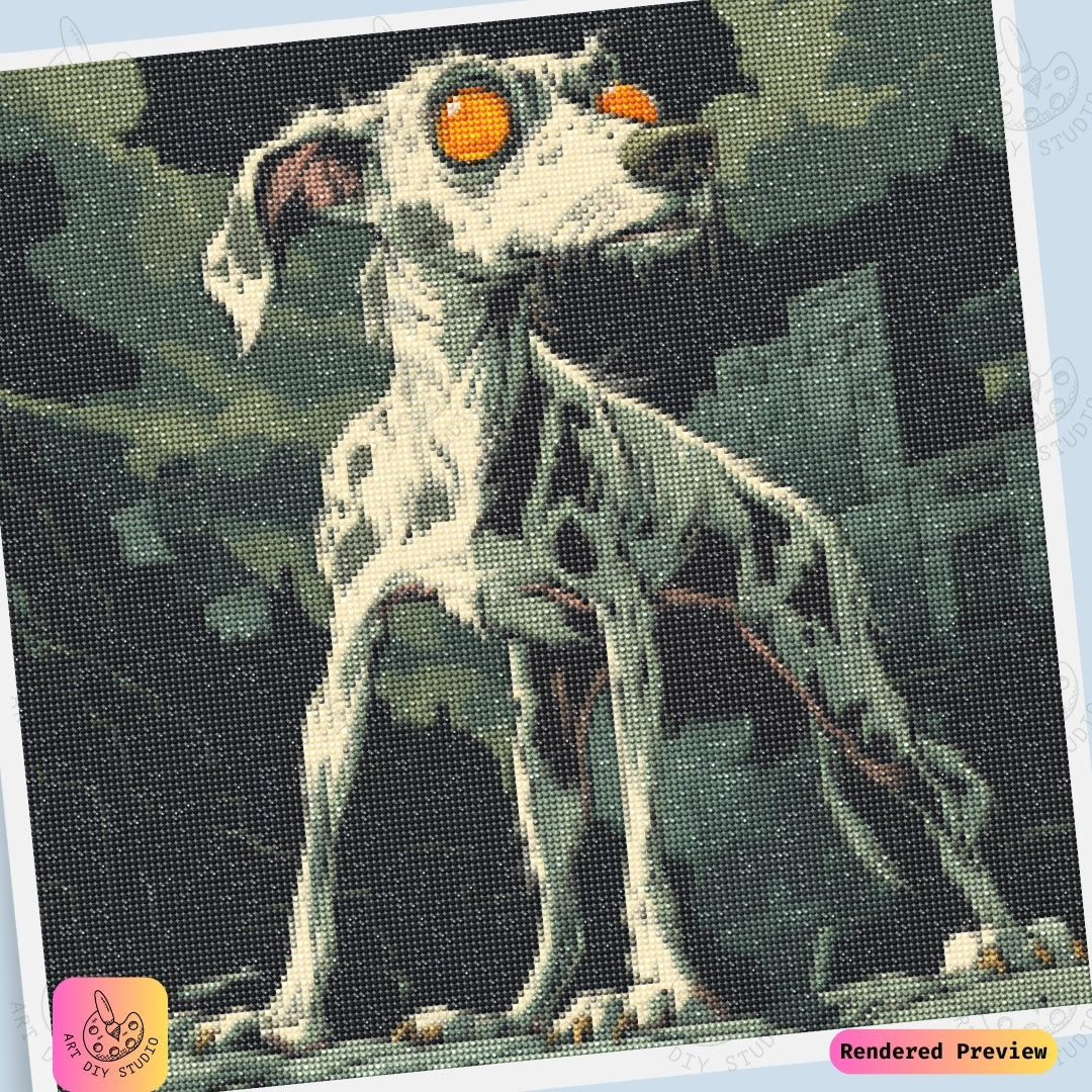 Artdiystudio Apocalyptic Hound Diy Diamond Painting Kit A Dark And Powerful Art Craft