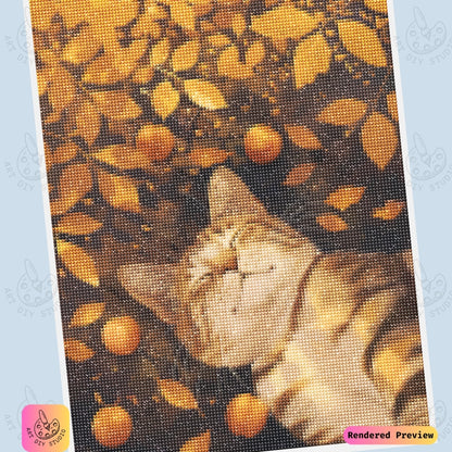 Artdiystudio Autumn Whiskers Diy Diamond Painting Kit A Relaxed Cat In Fall 6