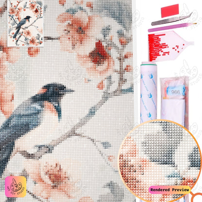 Artdiystudio Birds And Blossoms Serenity Diy Diamond Painting Kit A Touch Of Natures Harmony 2