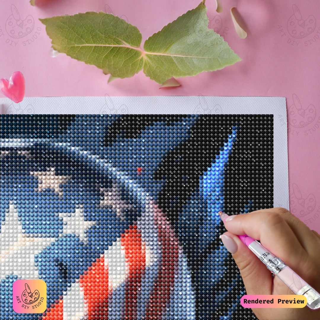 Artdiystudio Blazing Freedom Skull Diy Diamond Painting Kit A Bold Emblem Of Patriotism And Power 4