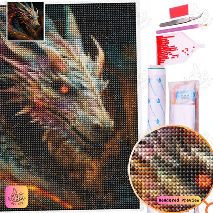 Artdiystudio Blazing Sovereign Diy Diamond Painting Kit A Majestic Fantasy Vision 5