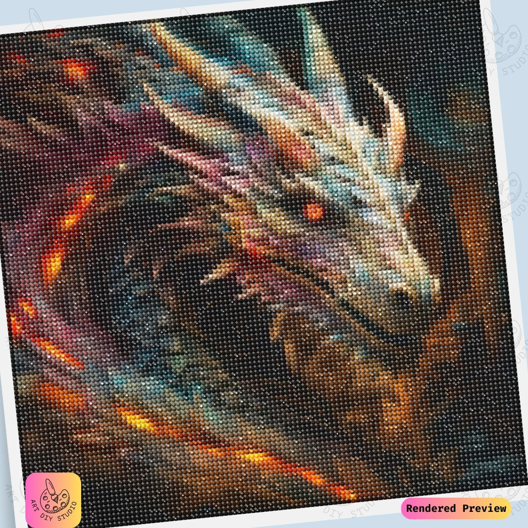 Artdiystudio Blazing Sovereign Diy Diamond Painting Kit A Majestic Fantasy Vision 6