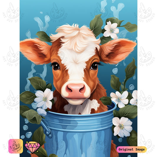 Artdiystudio Blossom Bucket Bliss Diy Diamond Painting Kit A Playful Farmyard Treasure