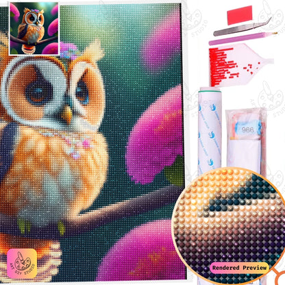 Artdiystudio Blossom Crown Owl Diy Diamond Painting Kit A Whimsical Nature Delight 5