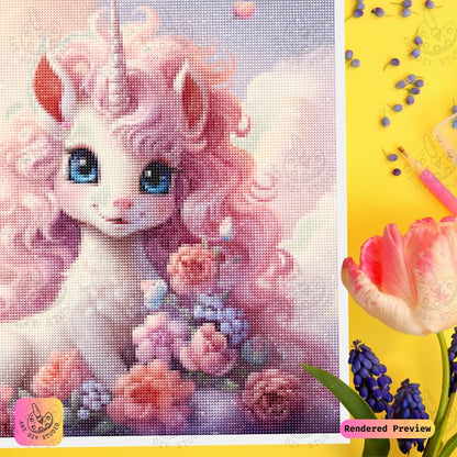 Artdiystudio Blossom Glow Unicorn Diy Diamond Painting Kit A Pastel Fantasy Delight 3