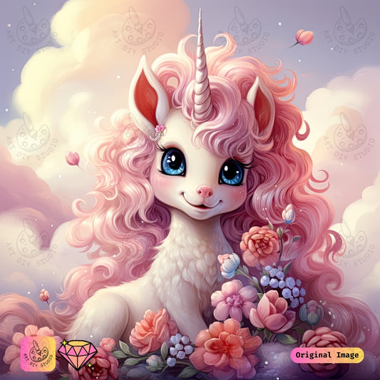 Artdiystudio Blossom Glow Unicorn Diy Diamond Painting Kit A Pastel Fantasy Delight