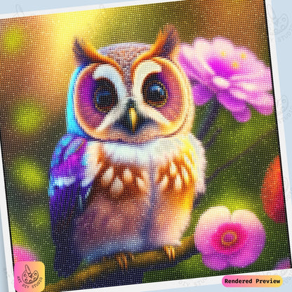 Artdiystudio Blossom Owl Charm Diy Diamond Painting Kit A Burst Of Color And Whimsy 6